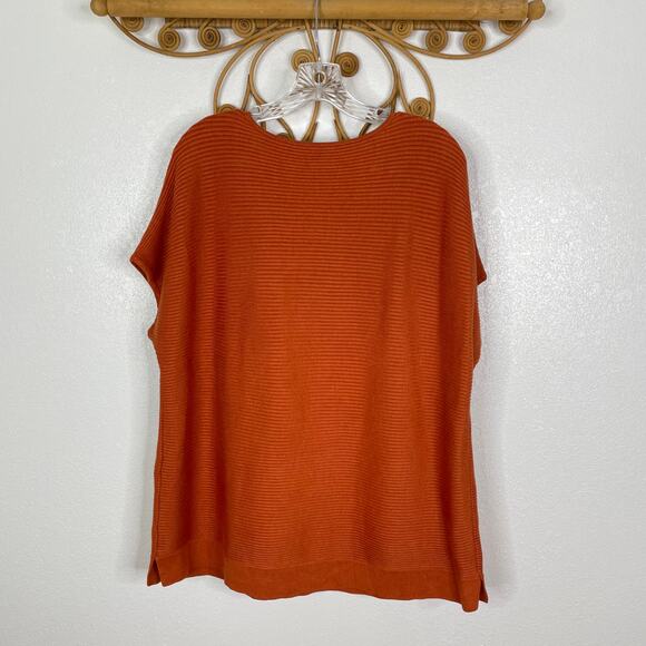 Chico's knit short sleeve top orange L - Picture 3 of 4